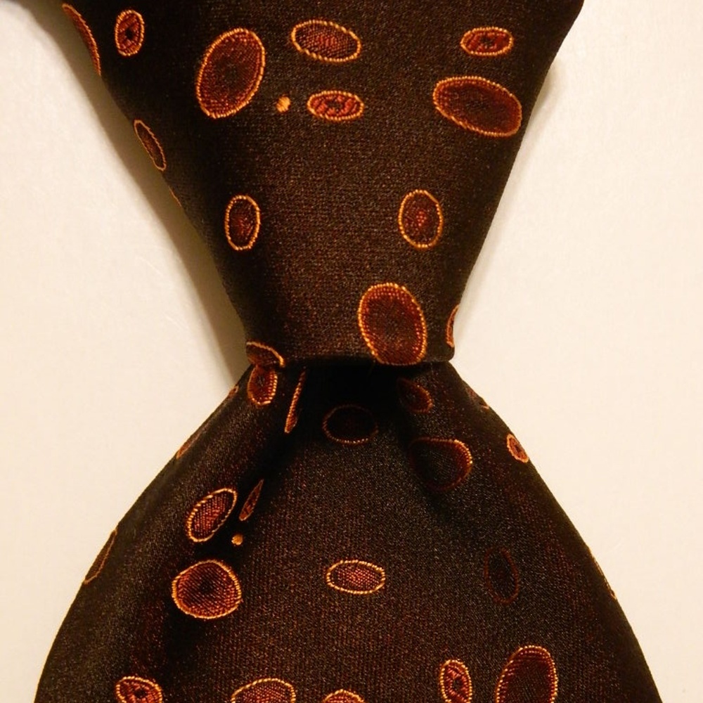 PAUL SMITH Silk Necktie ITALY Brown/Orange EUC